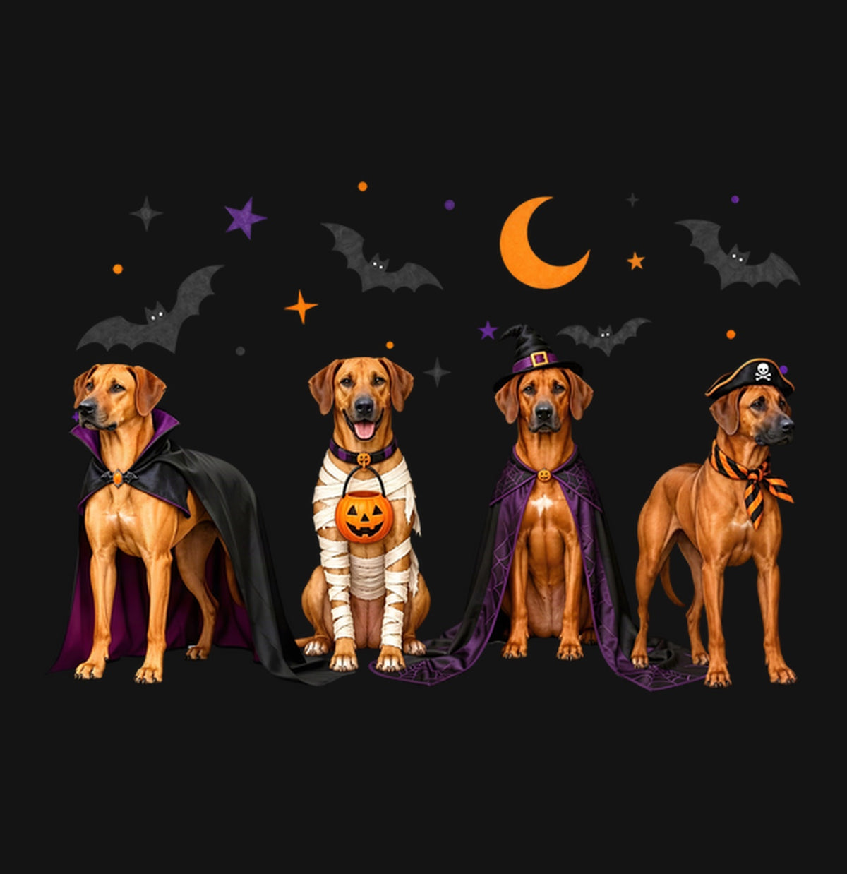 Rhodesian Ridgeback Halloween Lineup - Kids Unisex T-Shirt