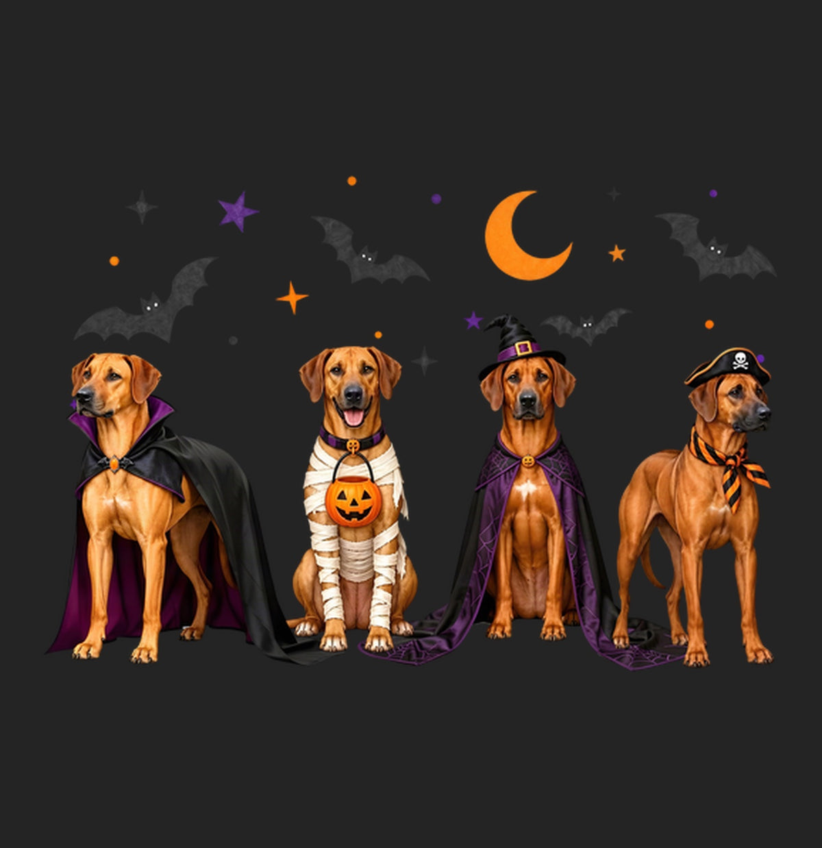 Rhodesian Ridgeback Halloween Lineup - Women's Tri-Blend T-Shirt
