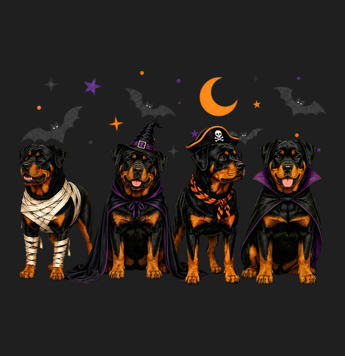 Rottweiler Halloween Lineup - Adult Tri-Blend T-Shirt