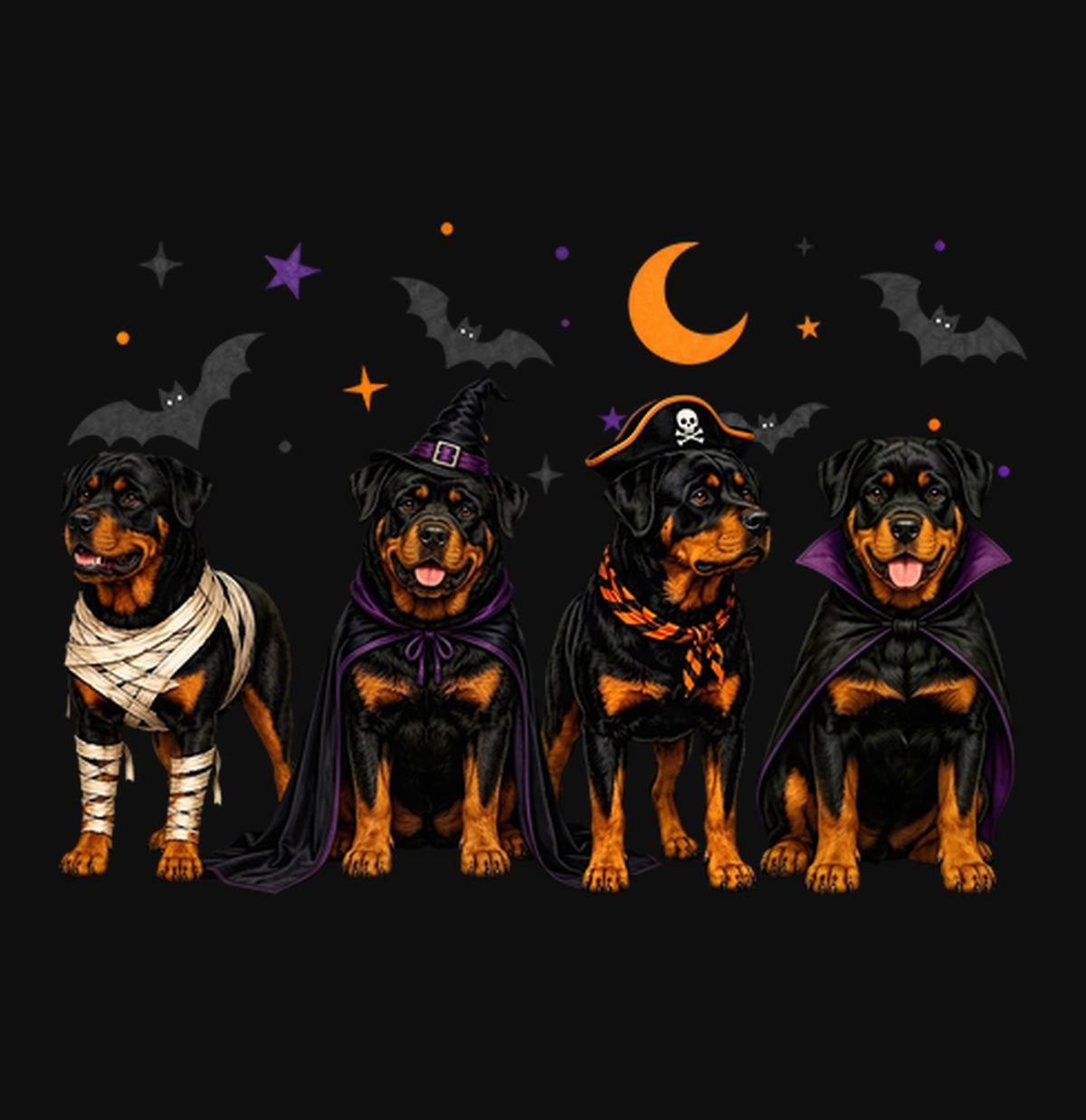 Rottweiler Halloween Lineup - Adult Unisex Crewneck Sweatshirt