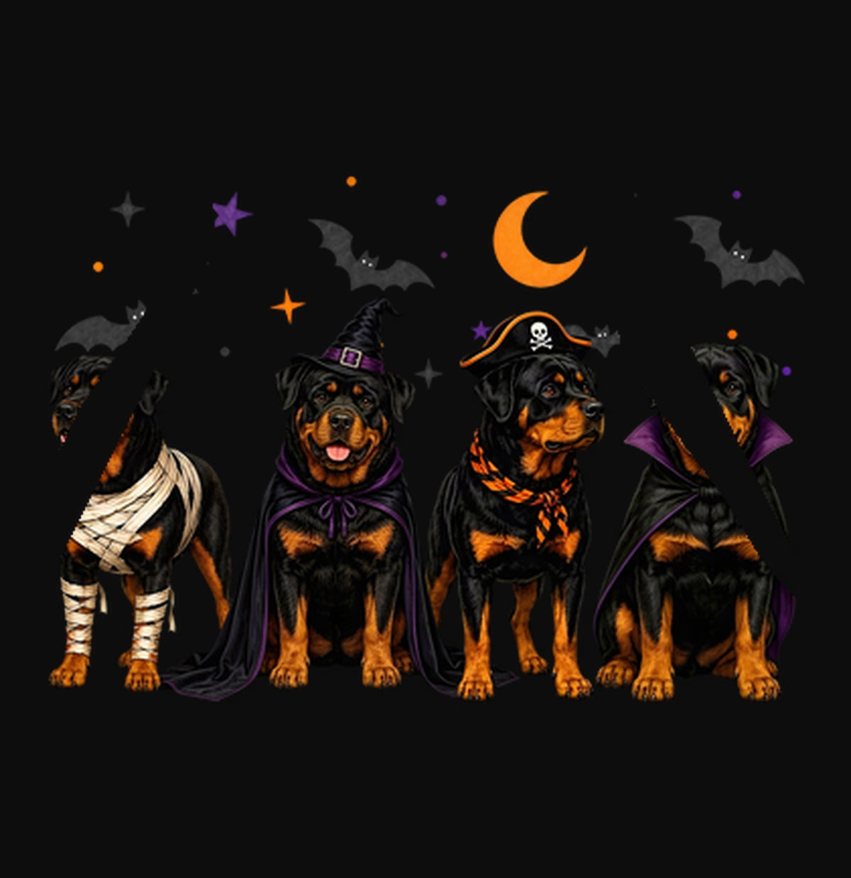 Rottweiler Halloween Lineup - Adult Unisex Hoodie