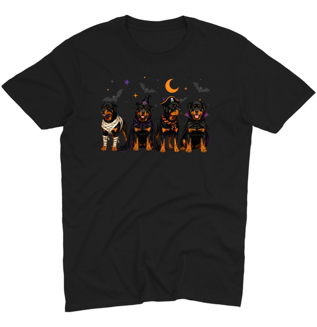 Rottweiler Halloween Lineup - Adult Unisex T-Shirt