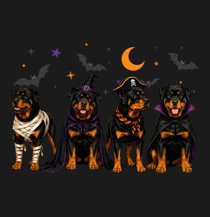 Rottweiler Halloween Lineup - Adult Unisex T-Shirt