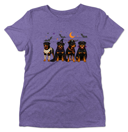 Rottweiler Halloween Lineup - Women's Tri-Blend T-Shirt