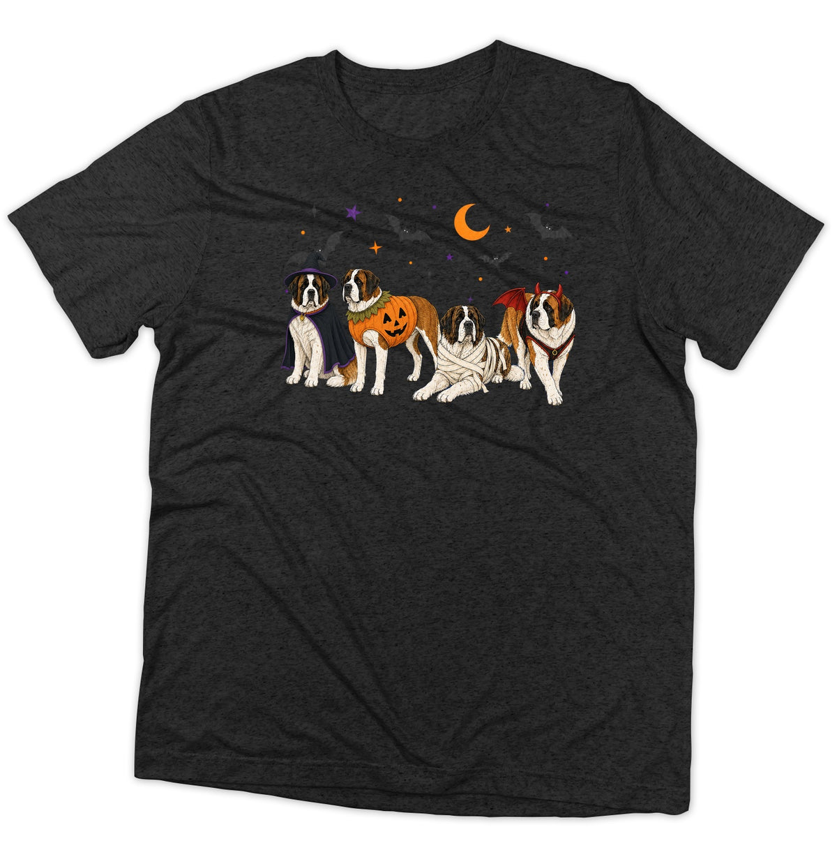 Saint Bernard Halloween Lineup - Adult Tri-Blend T-Shirt