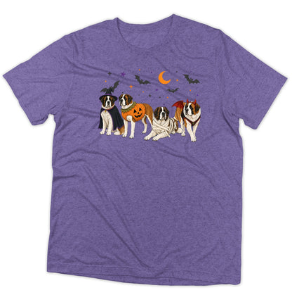 Saint Bernard Halloween Lineup - Adult Tri-Blend T-Shirt