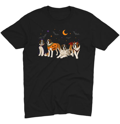Saint Bernard Halloween Lineup - Adult Unisex T-Shirt