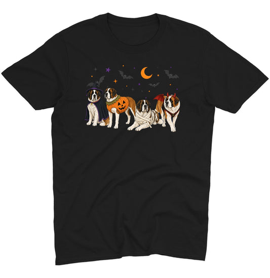 Saint Bernard Halloween Lineup - Adult Unisex T-Shirt