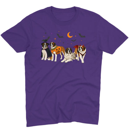 Saint Bernard Halloween Lineup - Adult Unisex T-Shirt