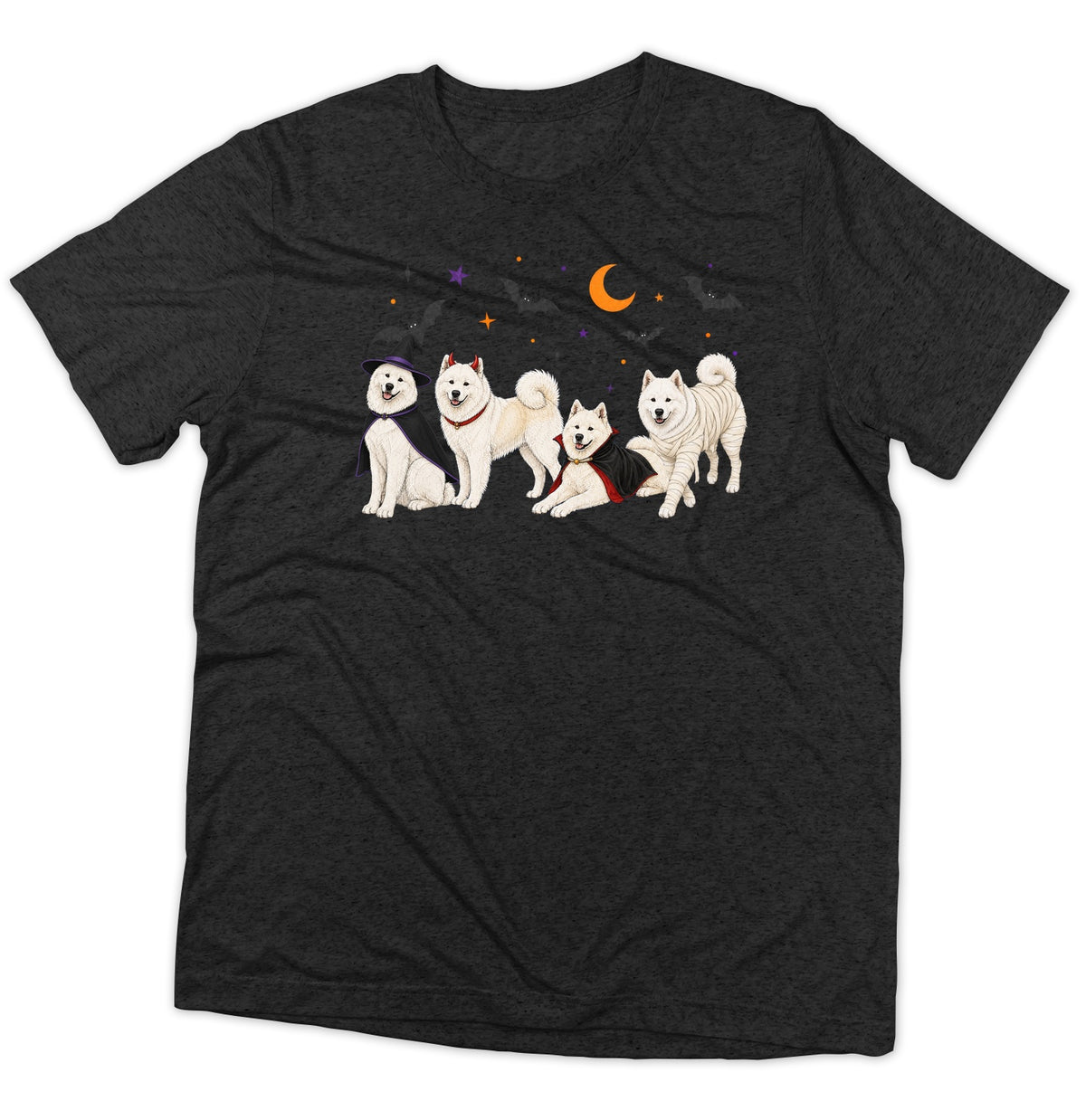 Samoyed Halloween Lineup - Adult Tri-Blend T-Shirt