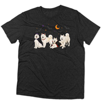 Samoyed Halloween Lineup - Adult Tri-Blend T-Shirt