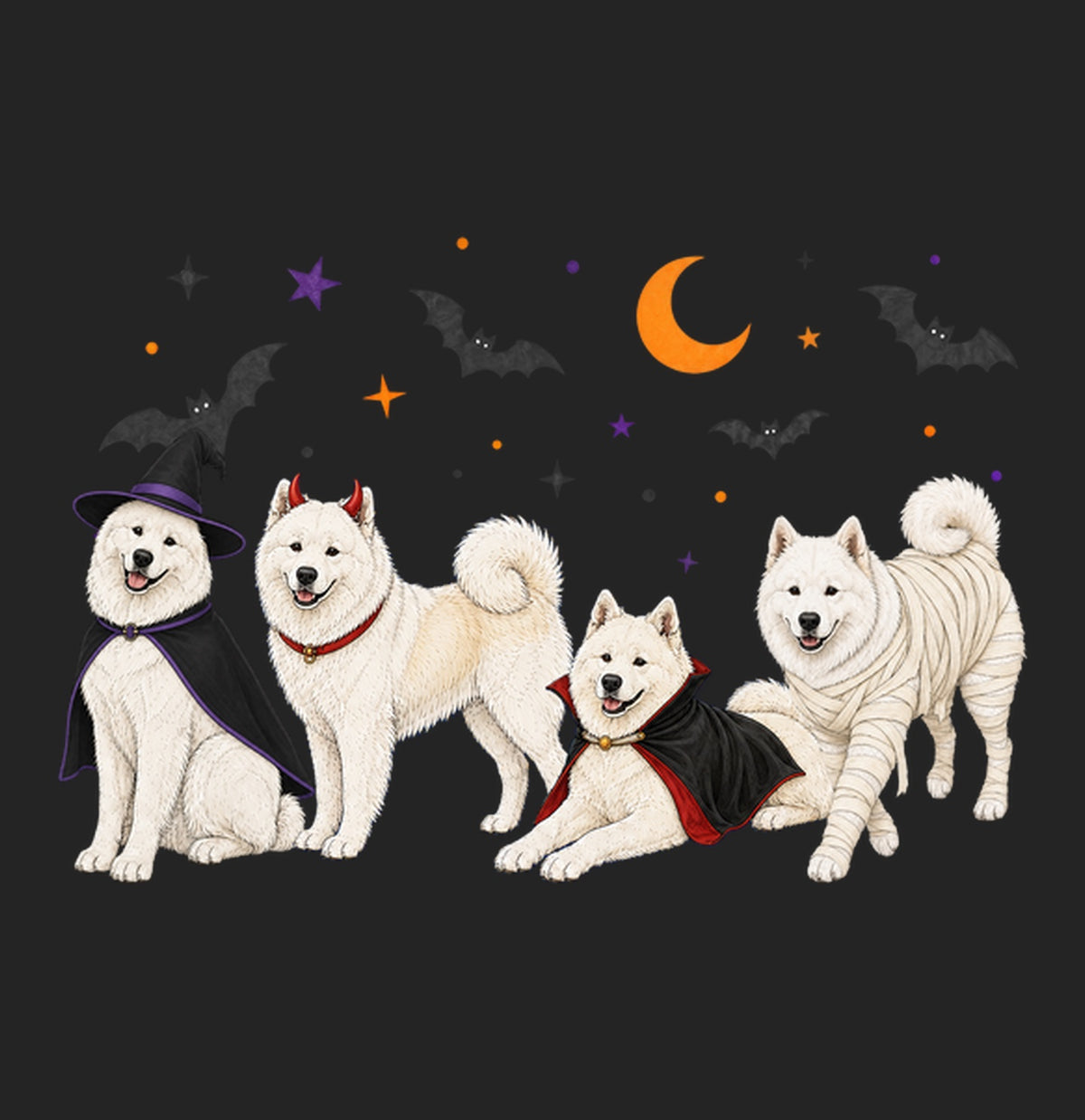 Samoyed Halloween Lineup - Women's Tri-Blend T-Shirt