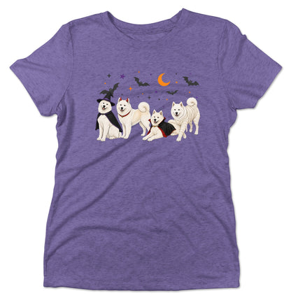Samoyed Halloween Lineup - Women's Tri-Blend T-Shirt