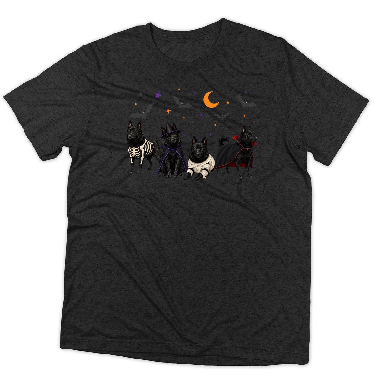 Schipperke Halloween Lineup - Adult Tri-Blend T-Shirt