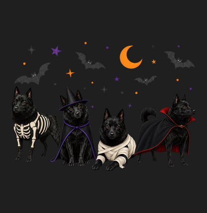 Schipperke Halloween Lineup - Adult Tri-Blend T-Shirt