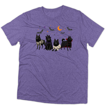 Schipperke Halloween Lineup - Adult Tri-Blend T-Shirt