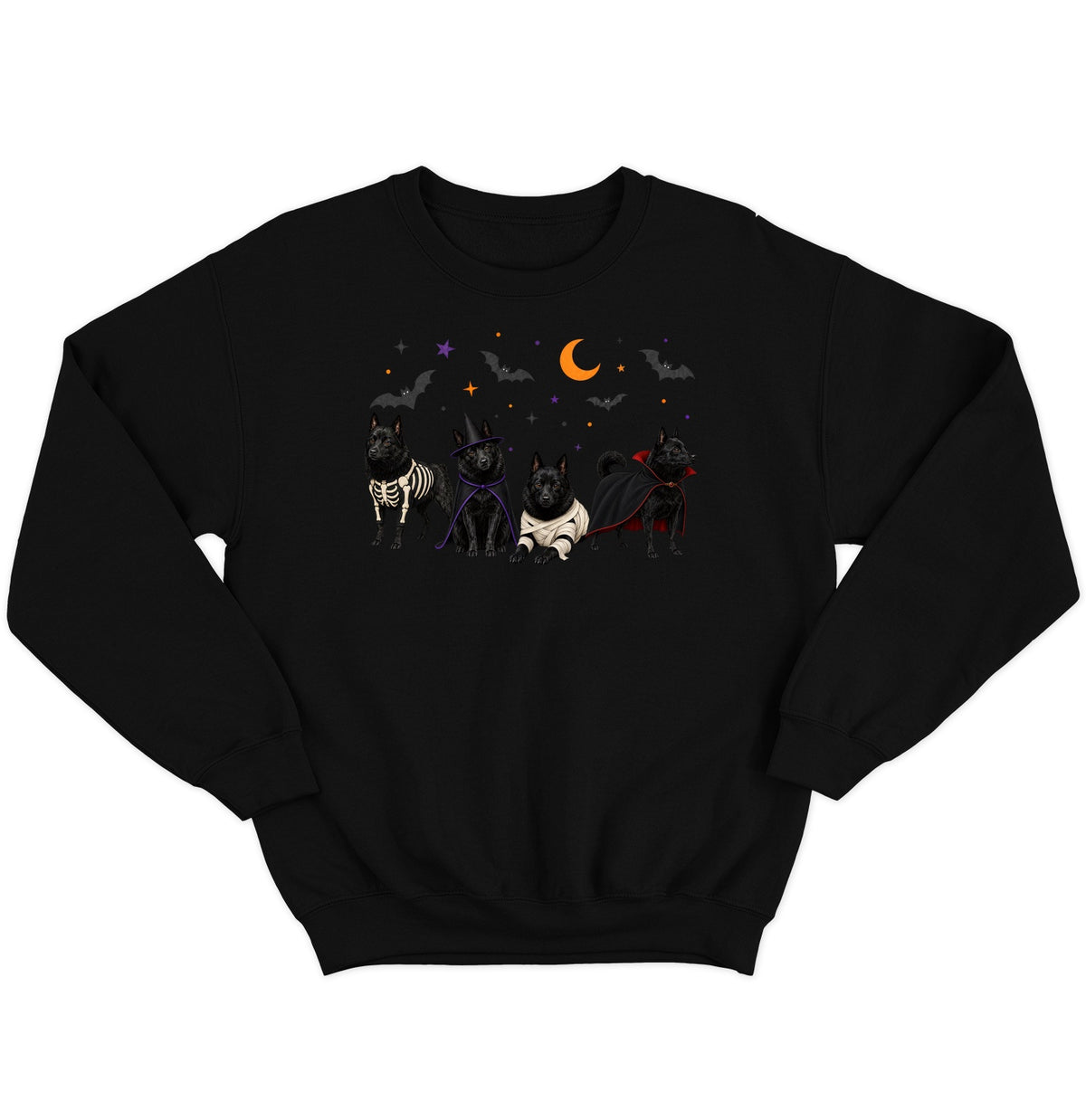 Schipperke Halloween Lineup - Adult Unisex Crewneck Sweatshirt
