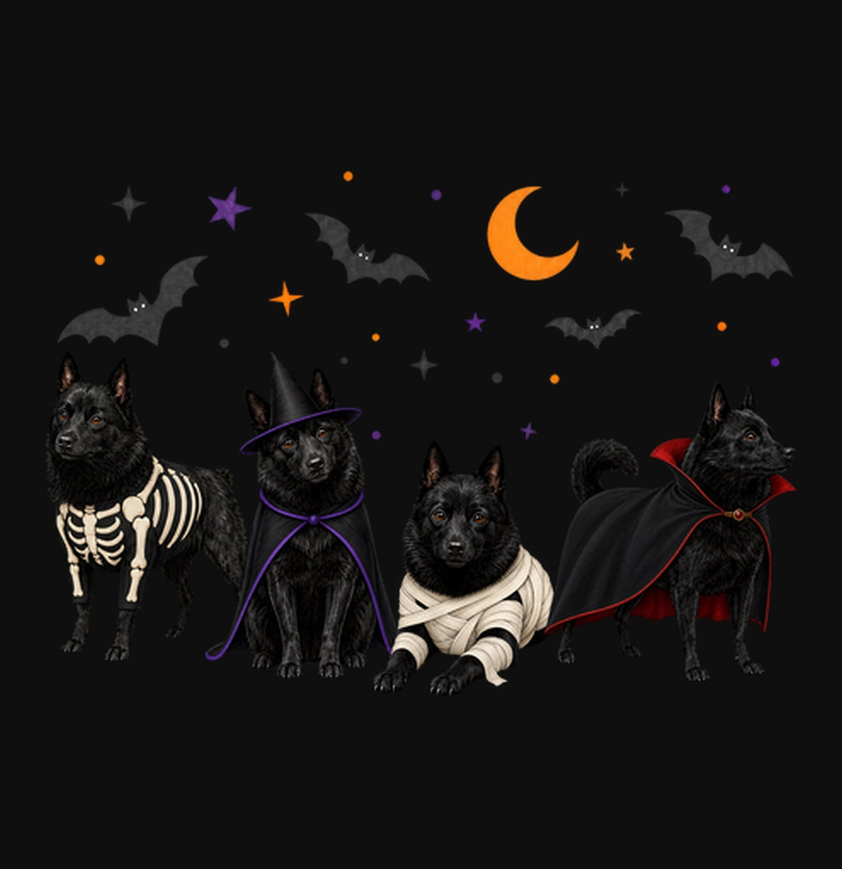 Schipperke Halloween Lineup - Adult Unisex Crewneck Sweatshirt