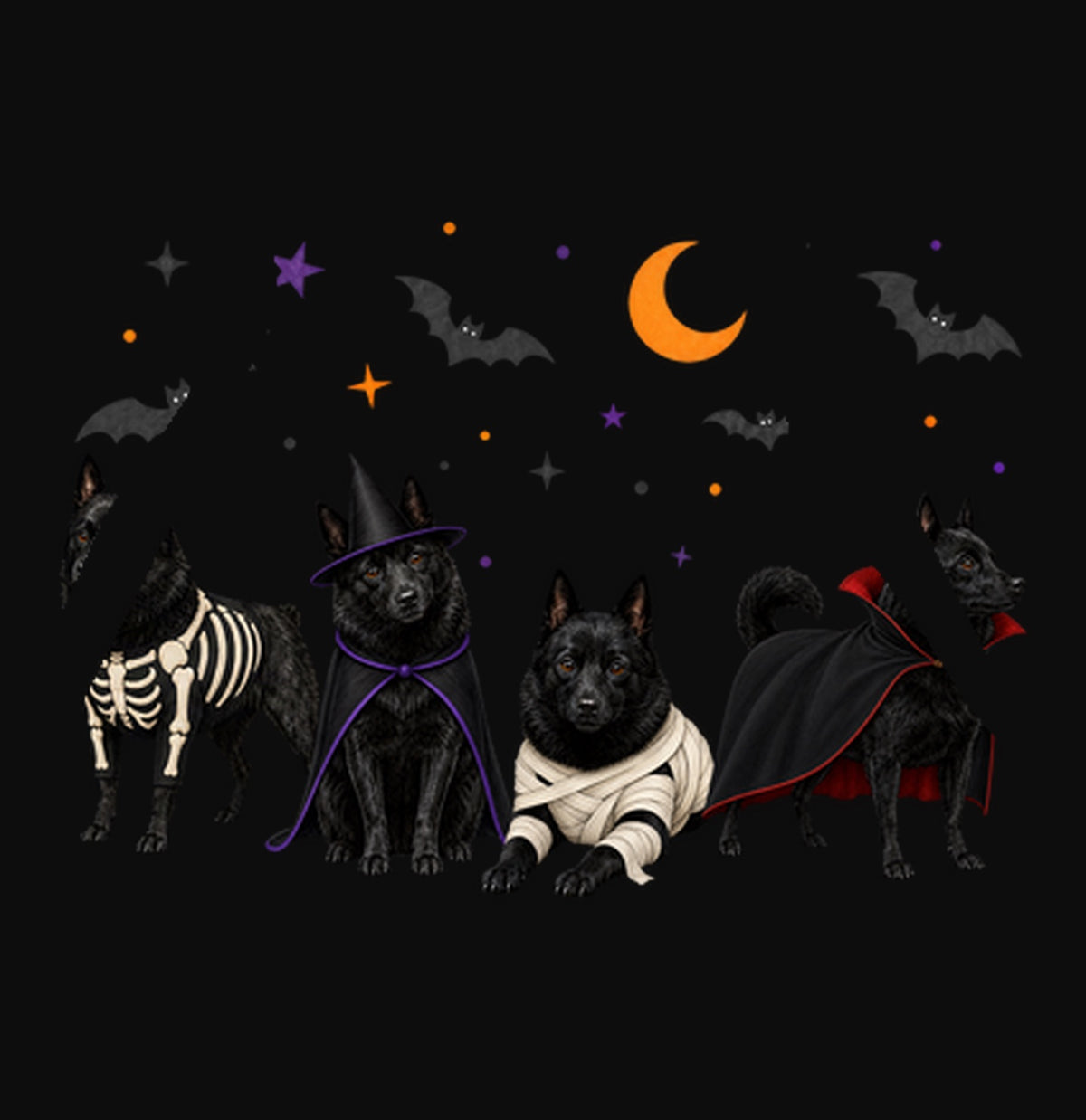 Schipperke Halloween Lineup - Adult Unisex Hoodie
