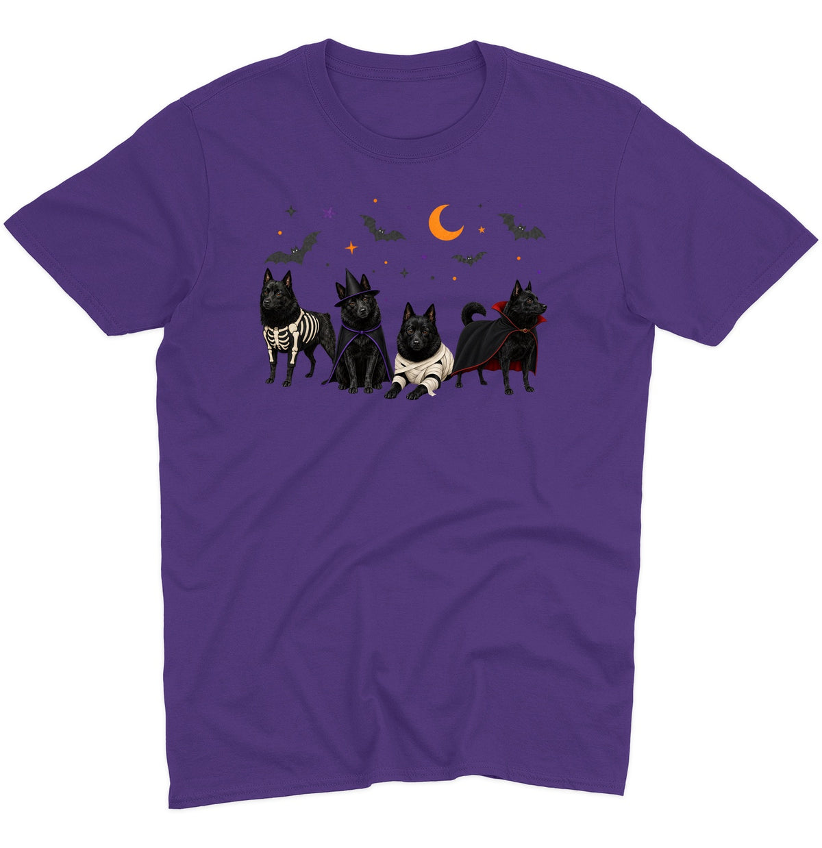Schipperke Halloween Lineup - Adult Unisex T-Shirt