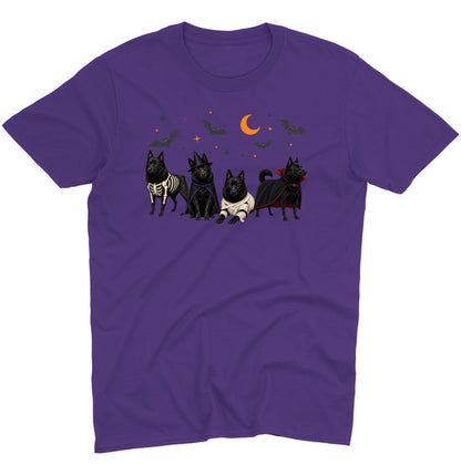 Schipperke Halloween Lineup - Adult Unisex T-Shirt