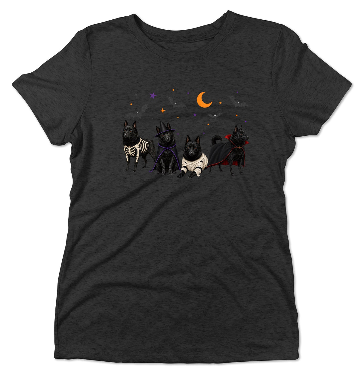 Schipperke Halloween Lineup - Women's Tri-Blend T-Shirt