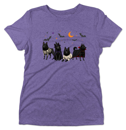 Schipperke Halloween Lineup - Women's Tri-Blend T-Shirt
