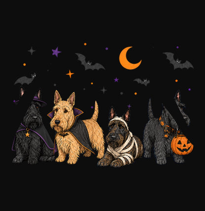 Scottish Terrier Halloween Lineup - Adult Unisex Hoodie