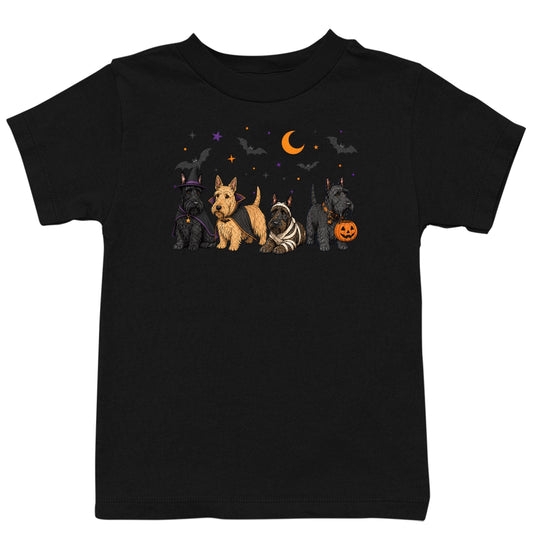 Scottish Terrier Halloween Lineup - Kids Unisex T-Shirt