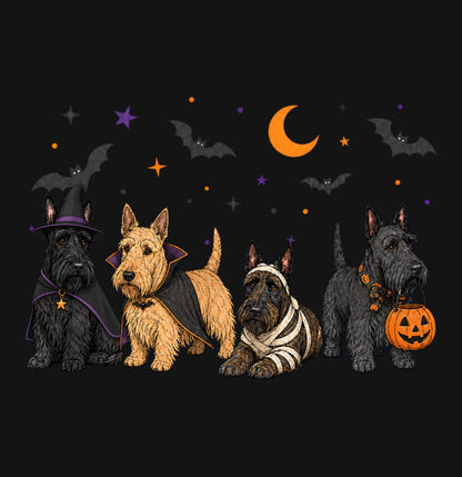 Scottish Terrier Halloween Lineup - Kids Unisex T-Shirt