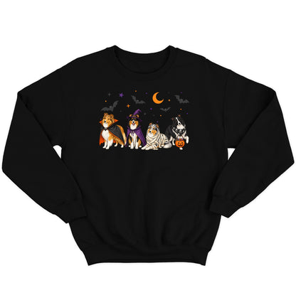 Shetland Sheepdog Halloween Lineup - Adult Unisex Crewneck Sweatshirt