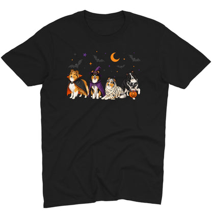 Shetland Sheepdog Halloween Lineup - Adult Unisex T-Shirt