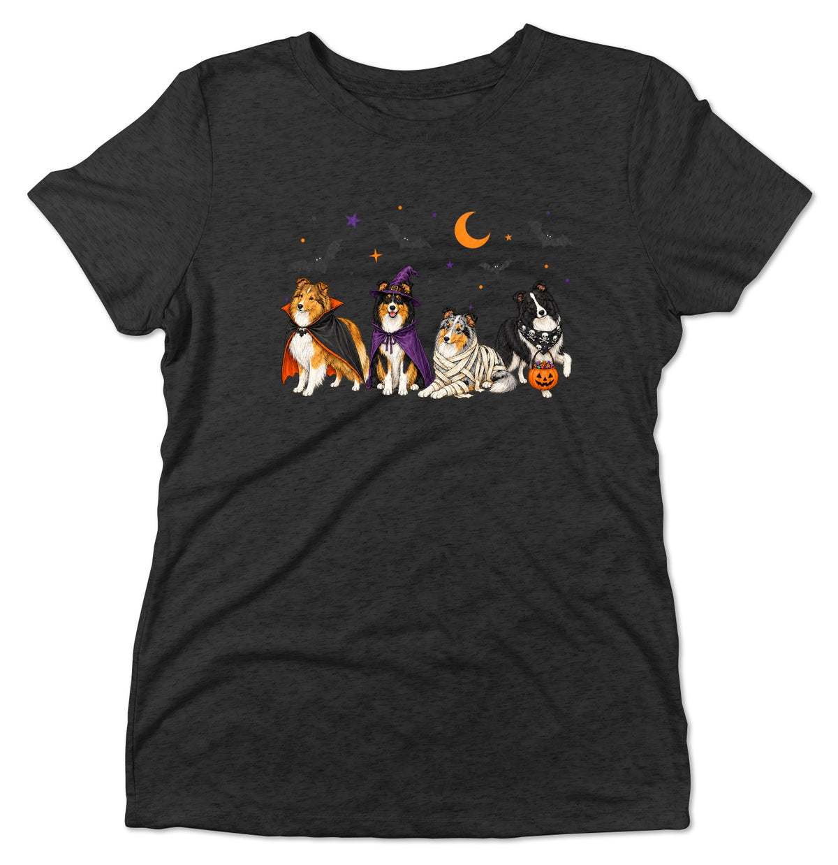 Shetland Sheepdog Halloween Lineup - Women's Tri-Blend T-Shirt