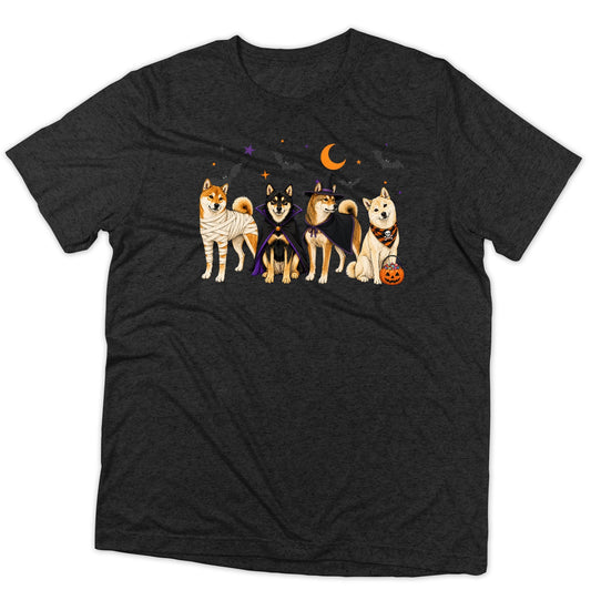 Shiba Inu Halloween Lineup - Adult Tri-Blend T-Shirt