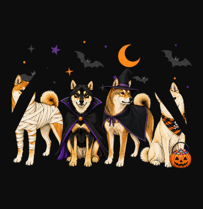Shiba Inu Halloween Lineup - Adult Unisex Hoodie
