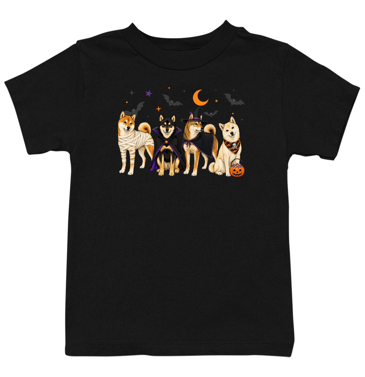 Shiba Inu Halloween Lineup - Kids Unisex T-Shirt