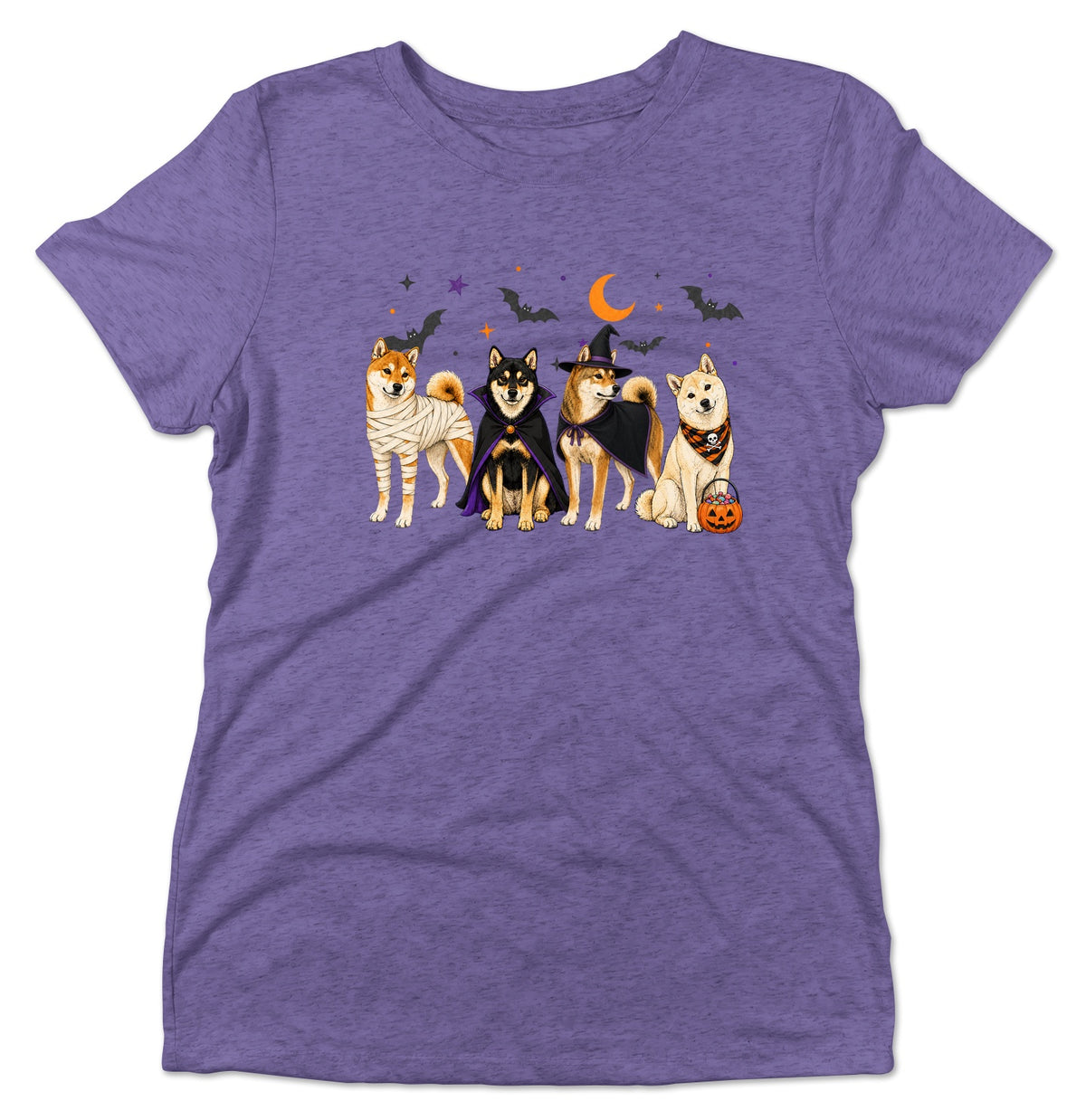 Shiba Inu Halloween Lineup - Women's Tri-Blend T-Shirt