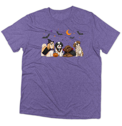 Shih Tzu Halloween Lineup - Adult Tri-Blend T-Shirt