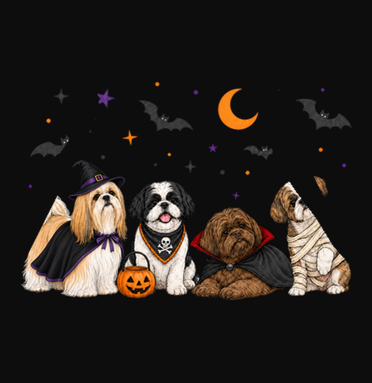 Shih Tzu Halloween Lineup - Adult Unisex Hoodie
