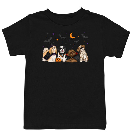 Shih Tzu Halloween Lineup - Kids Unisex T-Shirt