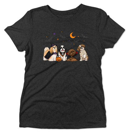 Shih Tzu Halloween Lineup - Women's Tri-Blend T-Shirt