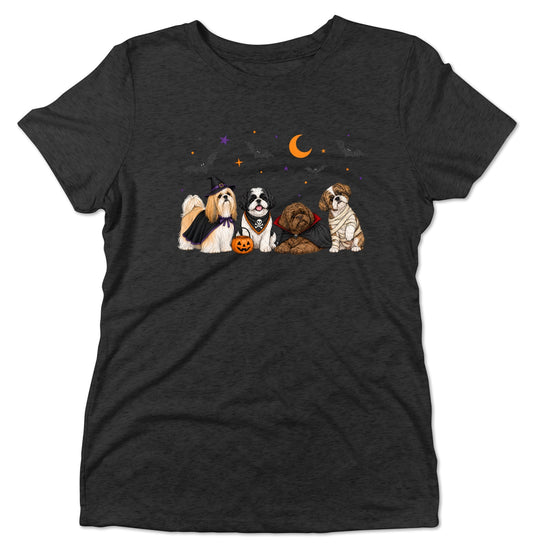 Shih Tzu Halloween Lineup - Women's Tri-Blend T-Shirt