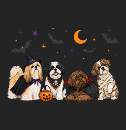 Shih Tzu Halloween Lineup - Women's Tri-Blend T-Shirt