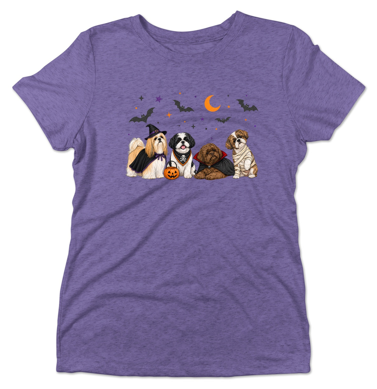 Shih Tzu Halloween Lineup - Women's Tri-Blend T-Shirt