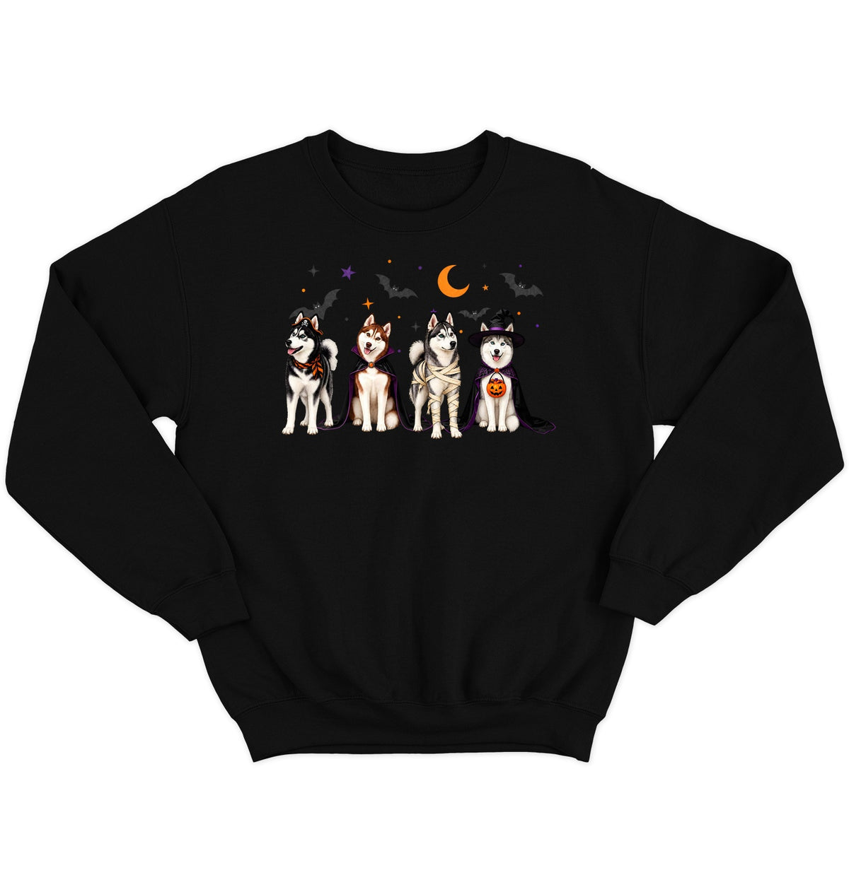 Siberian Husky Halloween Lineup - Adult Unisex Crewneck Sweatshirt