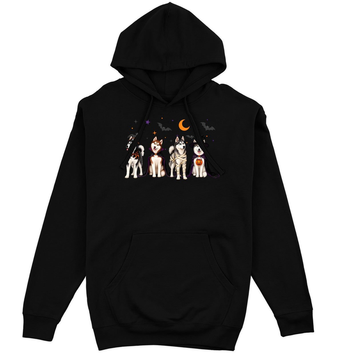 Siberian Husky Halloween Lineup - Adult Unisex Hoodie