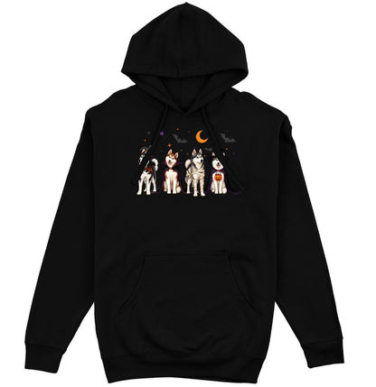 Siberian Husky Halloween Lineup - Adult Unisex Hoodie