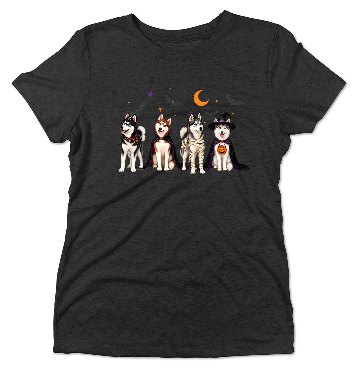 Siberian Husky Halloween Lineup - Women's Tri-Blend T-Shirt