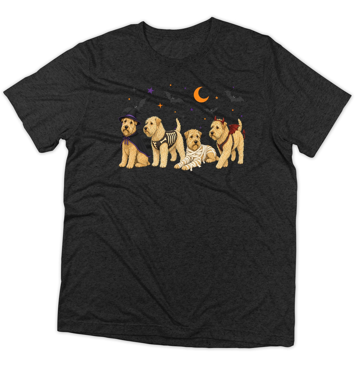 Soft Coated Wheaten Terrier Halloween Lineup - Adult Tri-Blend T-Shirt
