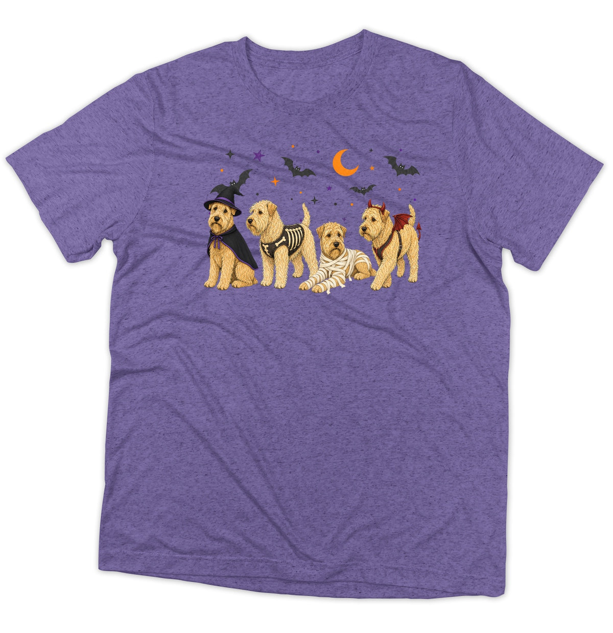 Soft Coated Wheaten Terrier Halloween Lineup - Adult Tri-Blend T-Shirt